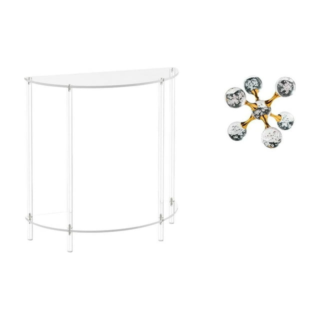 Adorno De Mesa Auxiliar Con Esfera De Burbujas De Acrílico Para Espacios Pequeños, Mesa Auxiliar Moderna Con Acento, Mesita De Noche Delgada, Escultura Decorativa Para Baño, Hogar, Sala De
