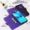 thumbnail image 2 of TECH CIRCLE Wallet Case for Samsung Galaxy A53 5G 6.5 Inch, RFID Blocking Card Slots Holder Buckle PU Leather Flip Case with Kickstand Magnetic Clasp Folio Shockproof Protective Cover,Purple, 2 of 11