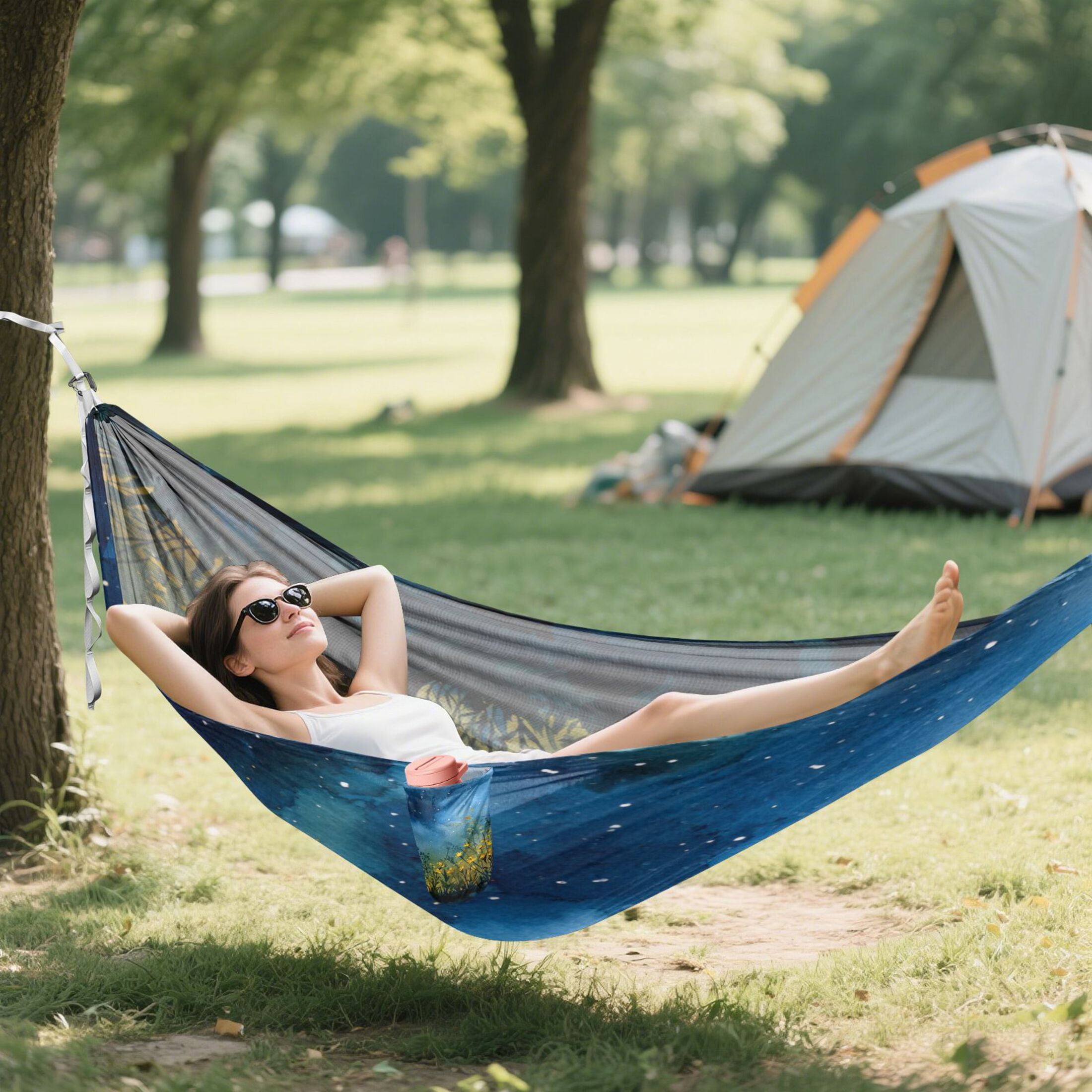 Hammock Camping Hammock Nylon Portable Hammock Travel Camping Hammock Night Black Dog