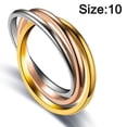 thumbnail image 2 of Stainless steel three ring ring, fashionable titanium steel ring for lovers, 2 of 5