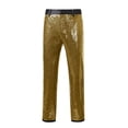 thumbnail image 3 of YLSDY Men's Sequined Suit Pants Fashion Sparkly Nightclub Trousers Business Party Casual Sweatpant Performance Clothes Gold M, 3 of 8