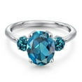 thumbnail image 3 of Gem Stone King 3.66 Ct Oval London Blue Topaz 925 Sterling Silver Ring, 3 of 6