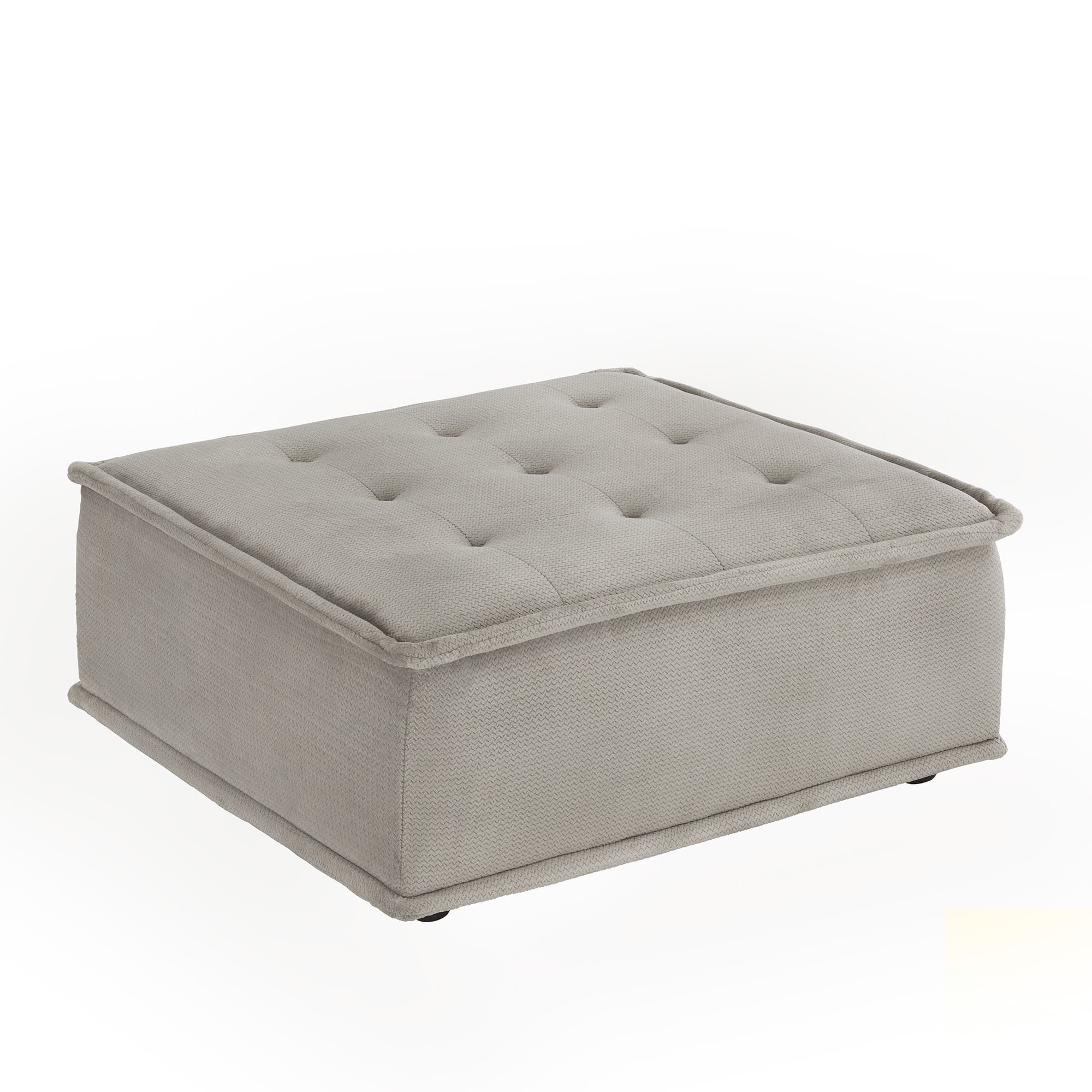 Weston Home Skagway Velvet Tufted Modular Accent Chair with Pillow Back, Grey