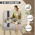 thumbnail image 3 of Folding Sofa Bed, Human Dog Bed for Adult with 6-Position Adjustable Backrest, Metal Frame & Handle, Lazy Floor Lounger for Living Room Bedroom, Apartment, Beige, 3 of 6