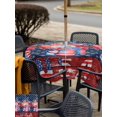 thumbnail image 6 of Square Outdoor Tablecloth with Umbrella Hole 4th of July Outside Table Cloth Waterproof Patio Table Cover Independence Day USA Blue Red Star Floral Zipper Tablecloths for Picnic Camping 60x60 Inch, 6 of 8
