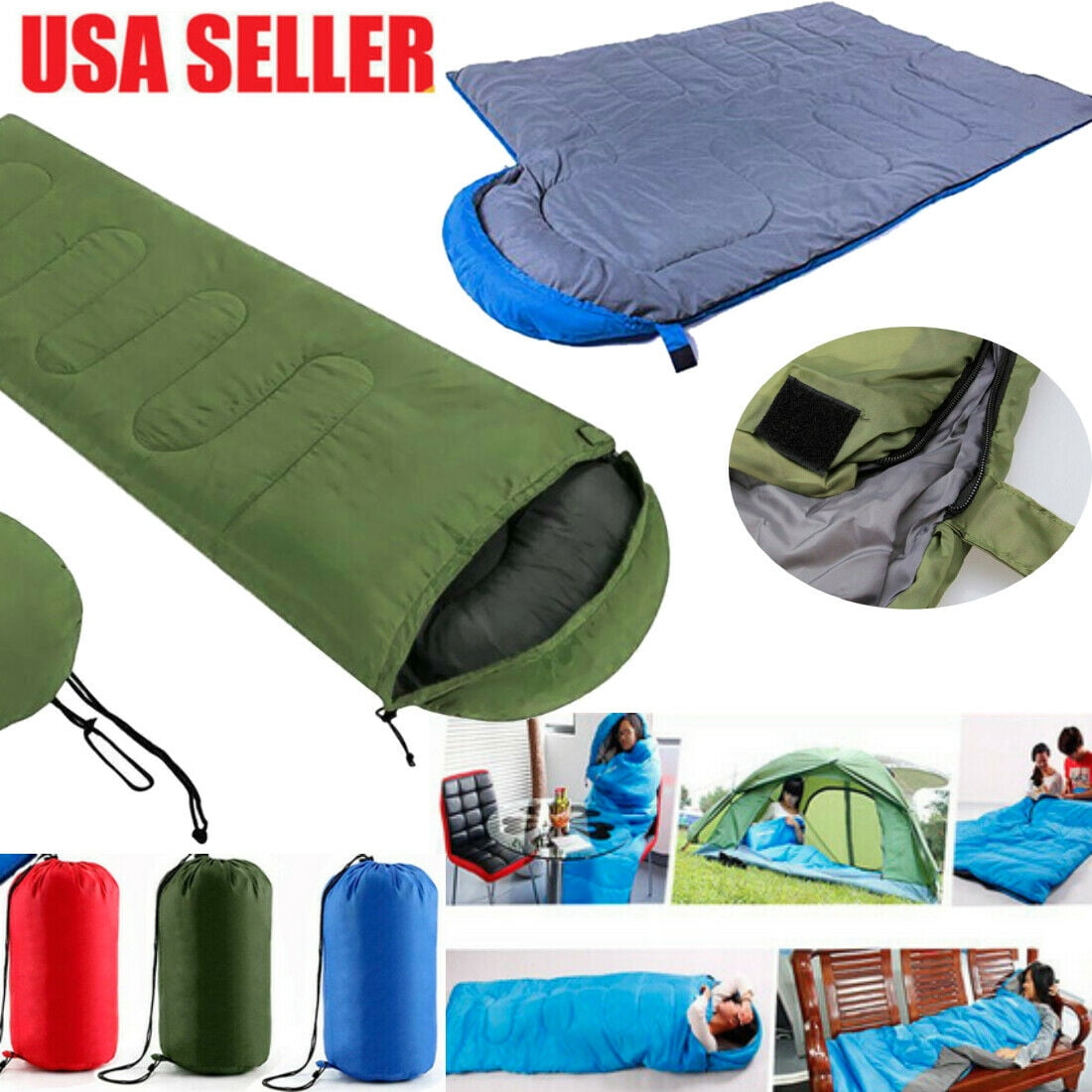 Details about   1Pcs Outdoor Camping Sleeping Bag Winter Fall Hiking Travel Warm Mummy Down Bags