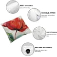 thumbnail image 4 of Acheng  Ink Oil Painting Watercolor Red Orange Poppy Flower Gift for Flower Lover Decorative Throw Pillow Cover Case Set of 2 Home Living Room Bed Sofa Car White, 4 of 6