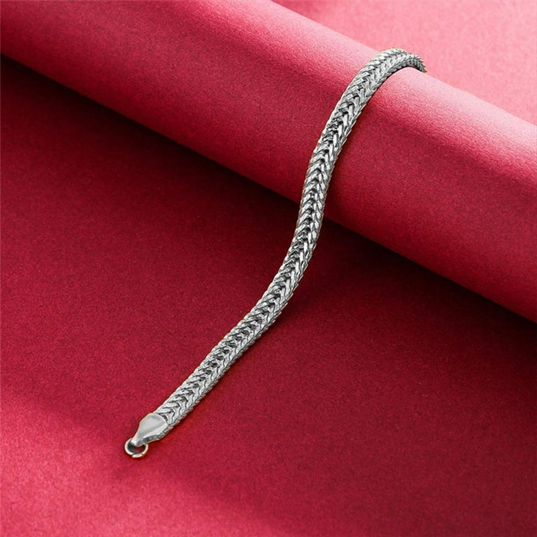 Silver Stainless Steel Curb Cuban Link Chain Bracelet Men Silver Stainless Steel Curb Cuban Link Chain Bracelet Men
