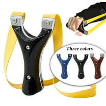Runzkzy Outdoor Hunting Slingshot Flat Leather Catapult Rack Alloy Fast Pressure Solid Outdoor Athletic Slingshot Machine  3 Rubber Bands