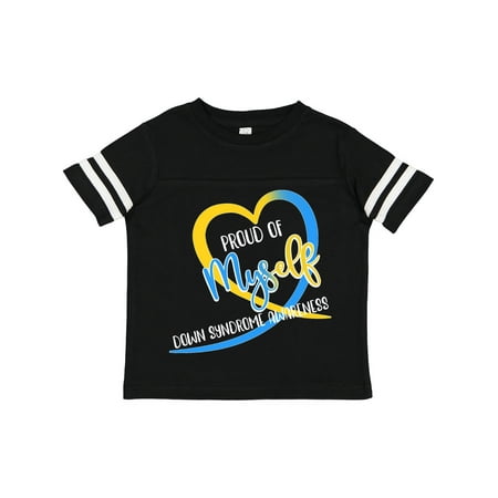 

Inktastic Proud of Myself Down Syndrome Awareness Heart Ribbon Gift Toddler Boy or Toddler Girl T-Shirt