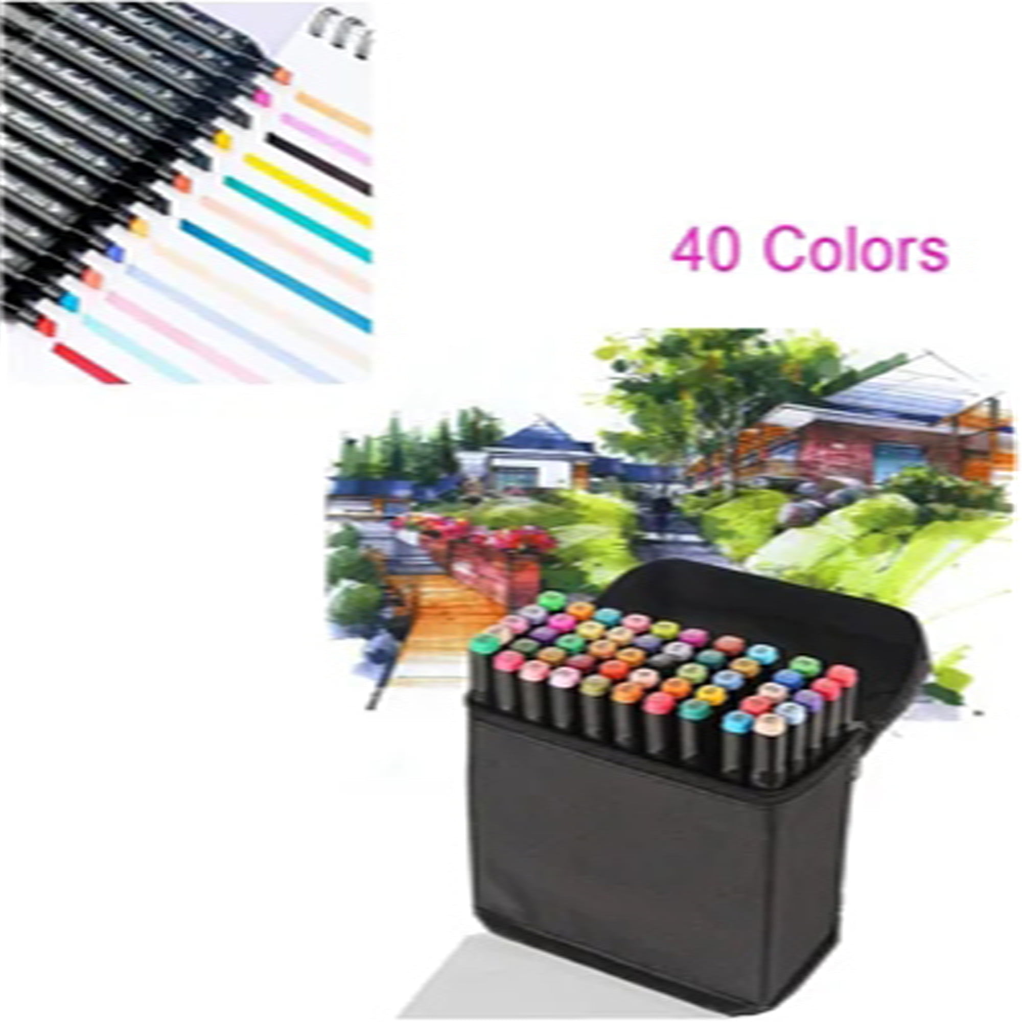 CHENYU 30/40/60/80Pcs Alcohol markers Manga Drawing Markers Pen Alcohol  Based Non Toxic Sketch Oily Twin Brush Pen Art Supplies