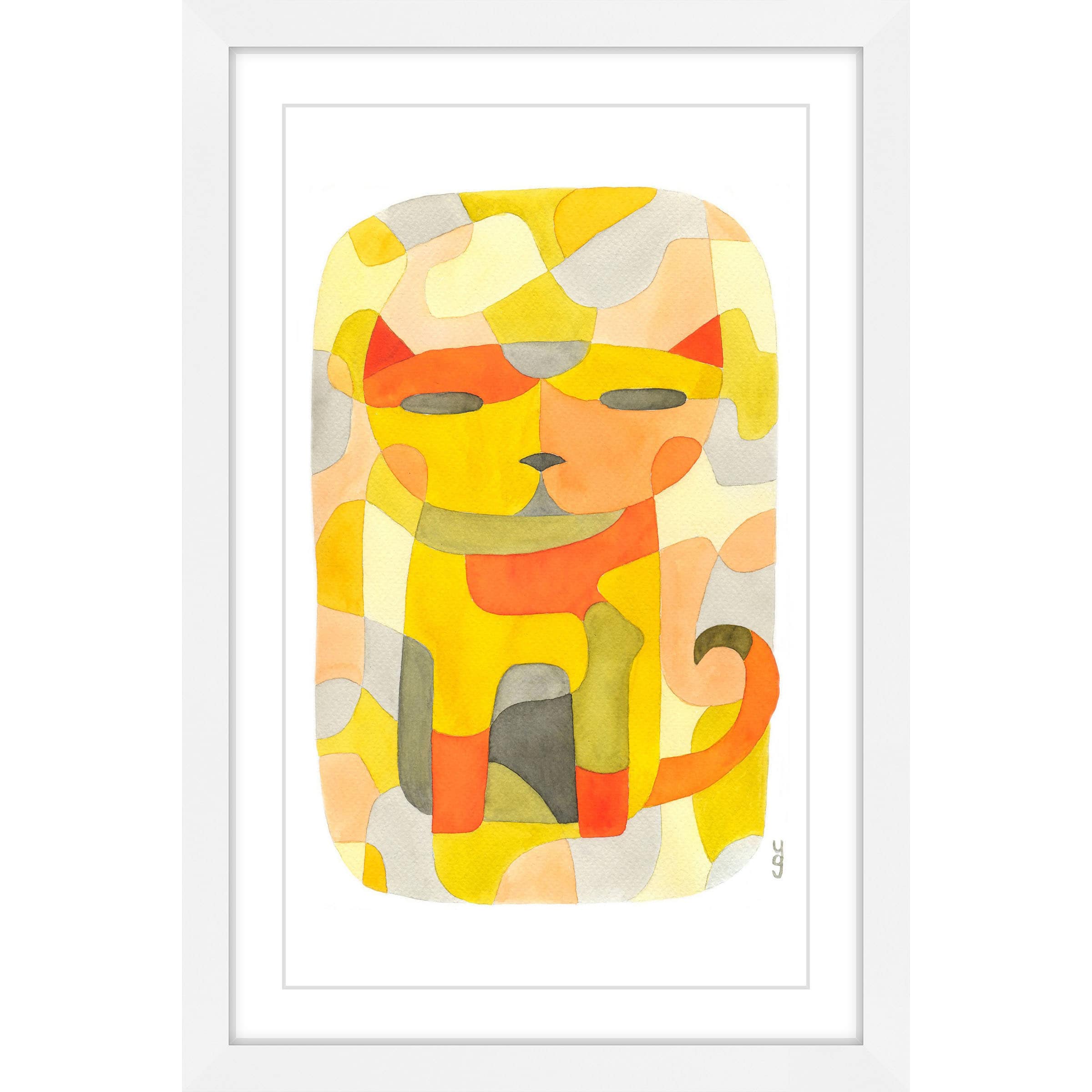 Marmont Hill - "Cat 1" by Yolanta Gawlik Framed Painting Print