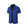 thumbnail image 4 of Men's Solid Color Short Sleeve Lapel Shirt,Casual Button Cardigan Top Polyester Fabric Lightweight Breathable Texture Casual Daily Work Golf Vacation Classic Fit Pocket, 4 of 6