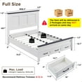 thumbnail image 2 of ACCOHOHO Farmhouse Full Size Bed Frame with 52" Tall Full-Panel Headboard & Footboard, Full Platform Bedframe with Storage Drawers, Wood Panel Bed Base, No Squeak, No Box Spring Needed, Antique White, 2 of 6