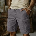 thumbnail image 4 of Fewfanhot Men's Big & Tall Multi-Pocket Cargo Shorts, Elastic Waist Drawstring Casual Outdoor Summer Shorts, S-5XL, 4 of 5