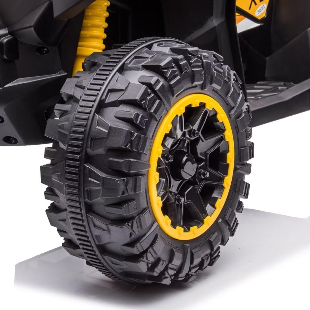 TROPOW Electric Ride On Cars with Remote Control,Kids Ride On ATV 4 Wheeler, Electric Battery-Powered with Remote Control, Music, Horn, Led Lights, USB Port, Treaded Tires