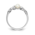 thumbnail image 2 of 14K White Gold Ring Band Pearl Freshwater 4mm FW Cultured, Size 5, 2 of 5