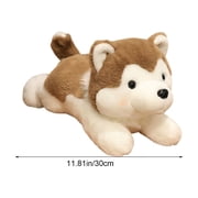 MMJ Plush Husky Pillow Stuffed Animal Soft Lumbar Support Cushion for Sofa Bed Nap Gift 30cm 11.8in