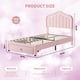 thumbnail image 5 of Cama Tapizada Twin Infantil con Luces LED y Cajón de Almacenamiento - Cabecera de Terciopelo, Estructura Baja Sin Base, Diseño Silencioso con Lamas de Madera - Ideal para Dormitorio Infantil - Rosa, 5 of 7
