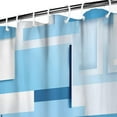 thumbnail image 4 of Navy Blue Fabric Shower Curtain - Geometric Shower Curtain Set with 12 Plastic Hooks, Water Repellent, Machine Washable, Modern Decorative Polyester Cloth Shower Curtains for Bathroom - 72x84, 4 of 4