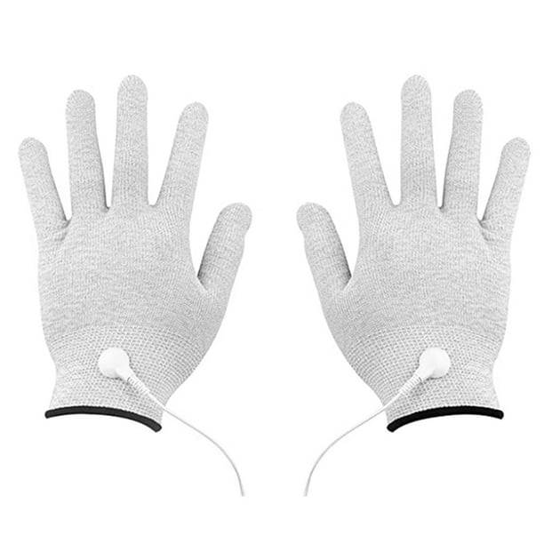 1 par de guantes profesionales para electrodos, prácticos guantes decenas, guantes conductores portátiles