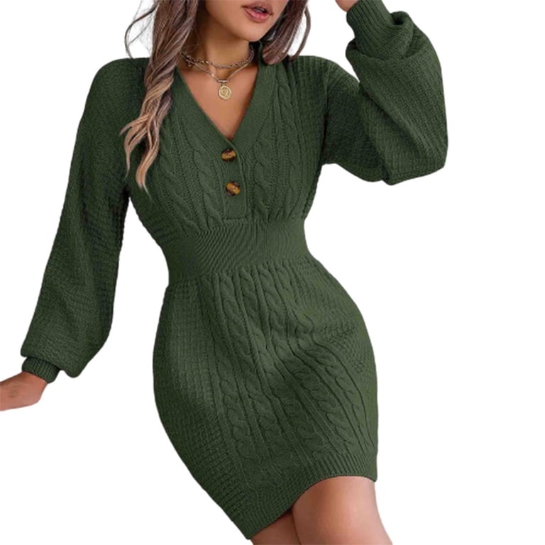 green emerald velvet dress 1950s Striped Knit Wool Belted Sweater Dress main image 1