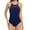 Navy, variant on QHFBli Women Tummy Control One Piece Swimsuit Modest Bathing Suit Full Coverage High Neck Swimwear