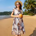 thumbnail image 4 of Daiia Robes pour Femmes à Imprimé de Coquillages 2025 Robes Tendance à Manches Courtes Robes Décontractées Amples et Fluides Maxi Robes de Soleil, 4 of 6