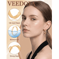 thumbnail image 4 of VEEDOFA Gold Hoop Earrings for Women, Lightweight 14K Gold Plated Hoops, 20/30/40mm, 4 of 7