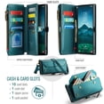 thumbnail image 4 of TECH CIRCLE for Samsung Galaxy S25 Ultra Case, Women men Multi-Function Wallet Case with Stand RFID Blocking Featuring Magnetic Closure Zipper S Pen Holder includes Shoulder Strap Wrist Strap,Green, 4 of 7