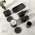 thumbnail image 4 of Black Stone Bathroom Accessories Set 6 Pieces - Toothbrush Holder Lotion Dispenser Qtip Container Vanity Tray Tumbler - Countertop Organizer for Bathrooms - Elegant and Functional Decor Set, 4 of 10