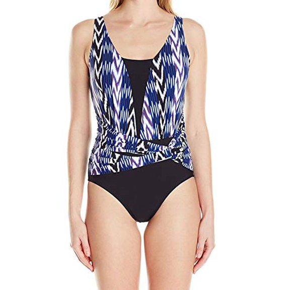 Christina Women's Evening Spell D-Cup Twist-Front One Piece Swimsuit, Multi, 10D