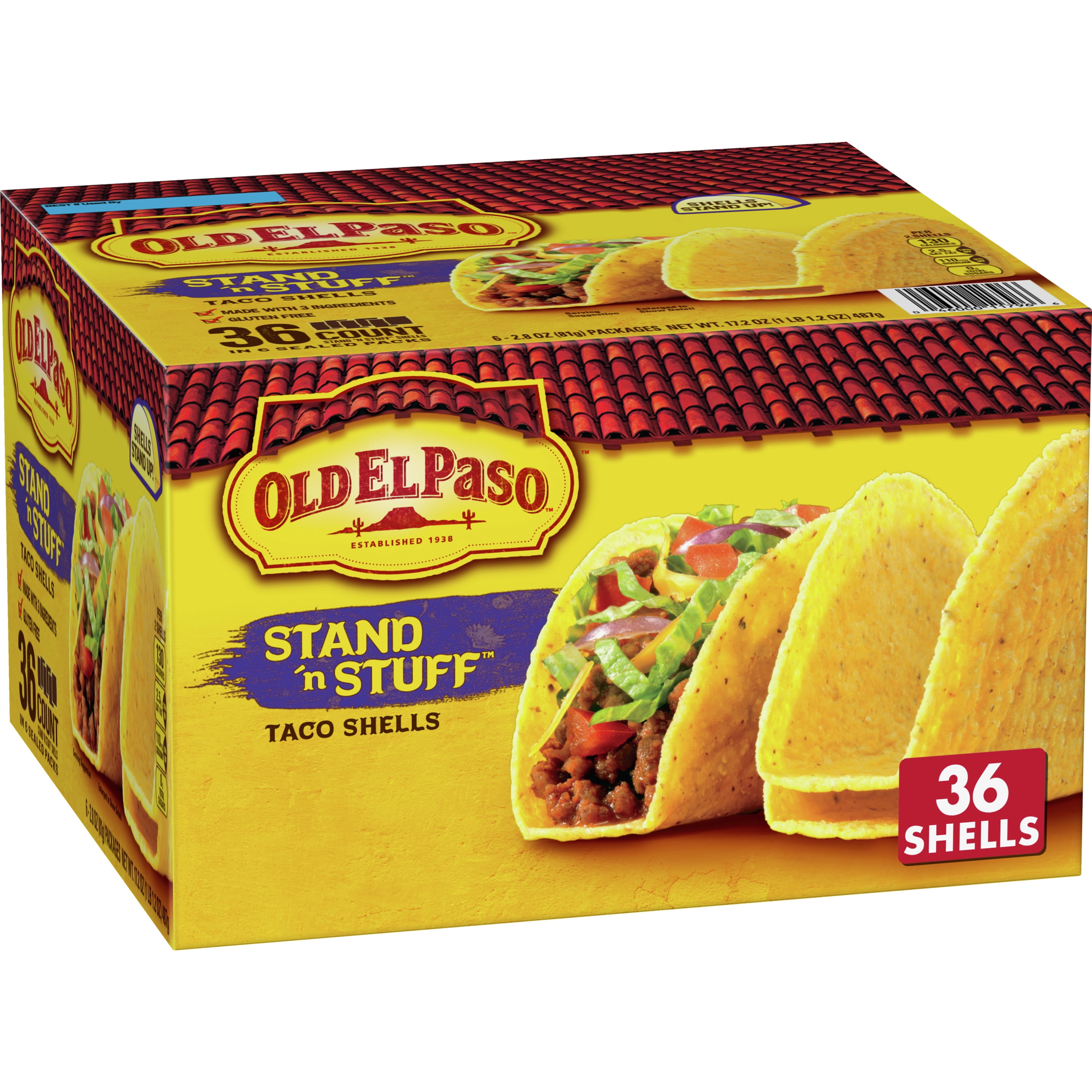 Old El Paso Stand 'N Stuff Taco Shells, Gluten Free, 36count
