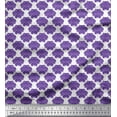 thumbnail image 1 of Soimoi Purple Cotton Jersey Fabric Floral Damask Print Fabric by the Yard 58 Inch Wide, 1 of 3