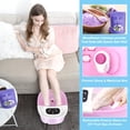 thumbnail image 4 of Masajeador de baño de spa para pies con burbujas de calor y masaje y chorros de vibración, sal de Epsom para remojo de pies de lavanda calmante de 16 onzas, remojo de pies con luz roja, 22 rodillos de, 4 of 5