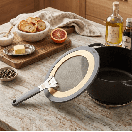 MIU Silicone Stainless Steel Dual-Material Edge Fine Mesh Core Splatter Guards with 2-Piece Set