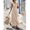 Khaki, variant on Womens Khaki And Cream Striped Sleeveless Dress, Round Neck Cinched Waist