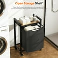 thumbnail image 6 of ZIVACATE Laundry Hamper with 4 Pull-Out Removable Laundry Bags Clothing Sorter with Shelf and Wheels,Metal Frame,18 Gallons (69 L),Black, 6 of 9
