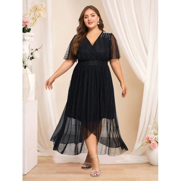 elegant curvy dresses Ladivine CM383C Prom Dress - Peacock