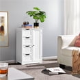 thumbnail image 2 of Yaheetech Wooden Cabinet Storage Unit With Drawers & Cupboard, White, 2 of 7