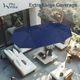 thumbnail image 2 of 13ft Large Patio Umbrella Double-Sided Twin Outdoor Market Umbrella with Crank, Beige, 2 of 7