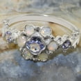 thumbnail image 5 of LBG British Made 9k White Gold Natural Tanzanite & Opal Womens Anniversary Ring - 33 size options - Size 9, 5 of 7