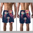 thumbnail image 3 of luoweisi Men's Beach Shorts Quick Dry Swim Trunks with Mesh Lining Colorful Jellyfish XL, 3 of 5