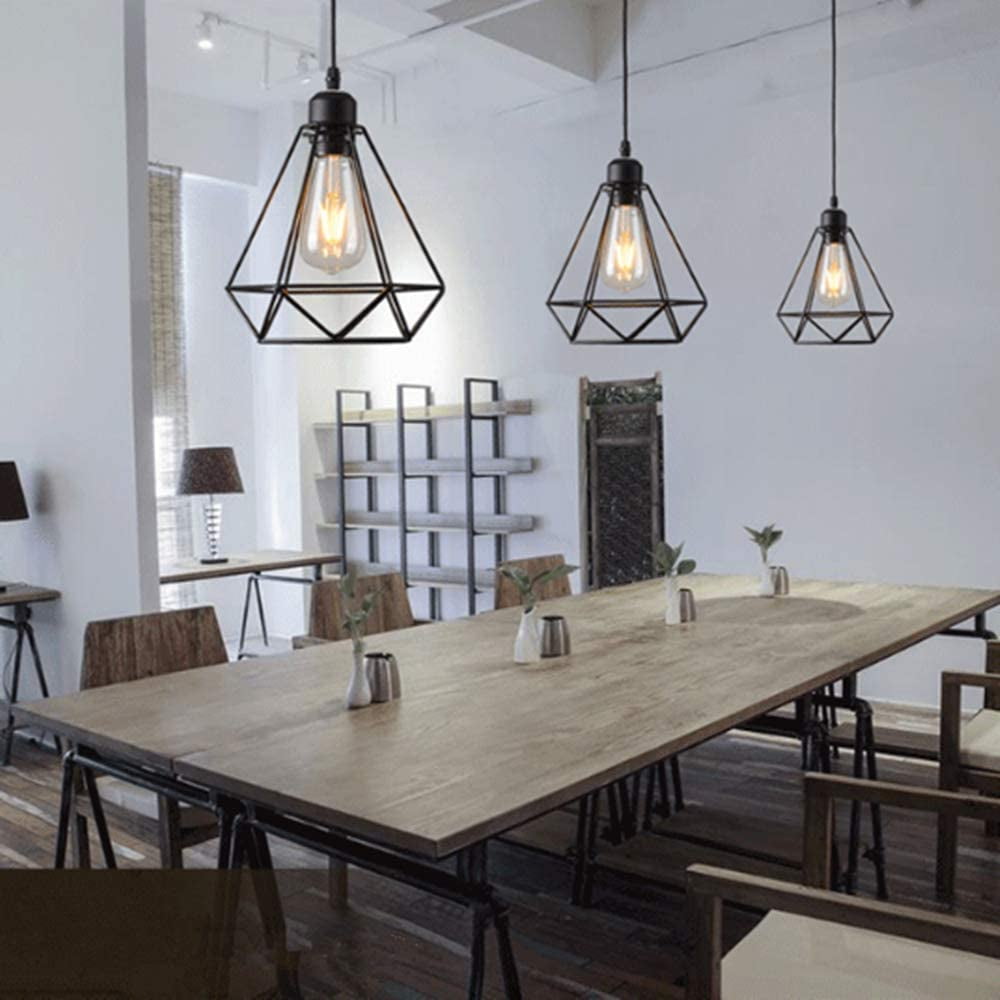 Retro Black Metal Wire Cage Loft Pendant Lamp Ceiling Light Shade Vintage  Hanging Lighting 1X E27 Base AC220V - Walmart.ca