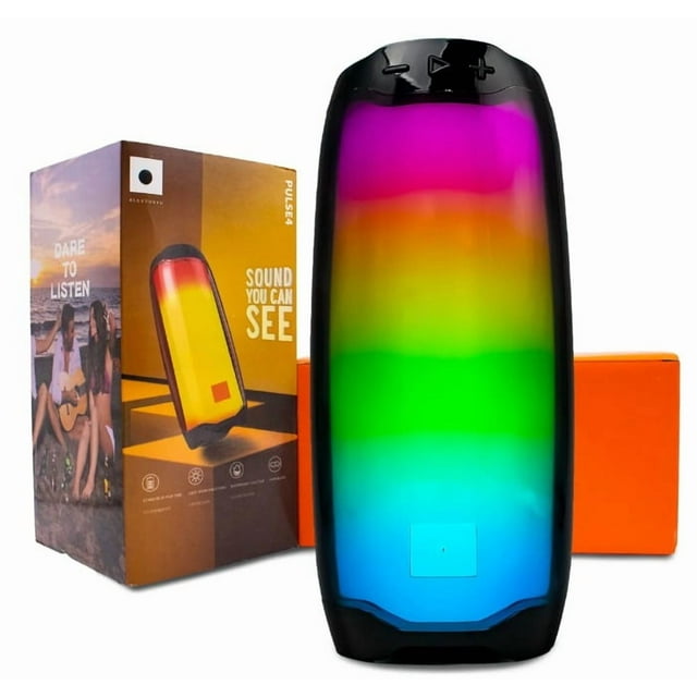 Bocina Bluetooth Portátil Con Luces Led Rgb Usb Tf Aux - Negro