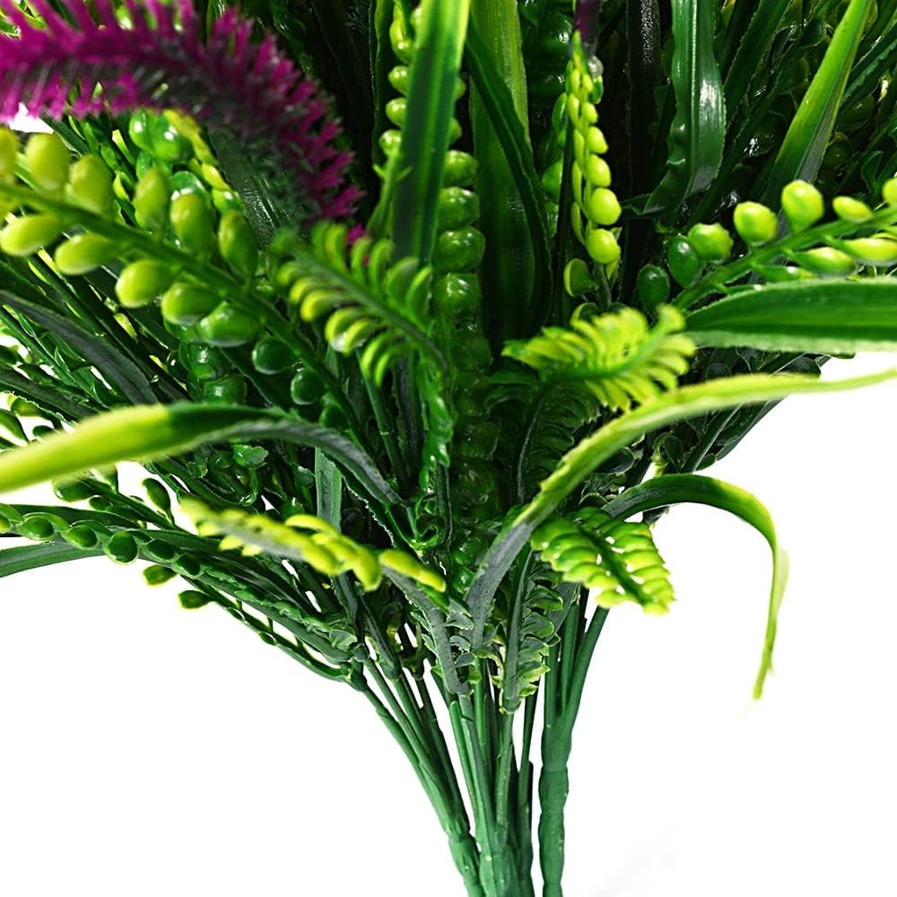 8pcs Artificial Flowers for Outdoor Fake Flowers Plants Plastic Flowers for Outdoor UV Resistant Faux Flower (Red)