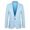 thumbnail image 4 of Timoontee Men's Blazer Daily Business Jacket Casual Long Sleeve Notched Collar Jacket Slim Fit Suit Jacket Solid Single Breasted Jacket Light Blue XXL, 4 of 6