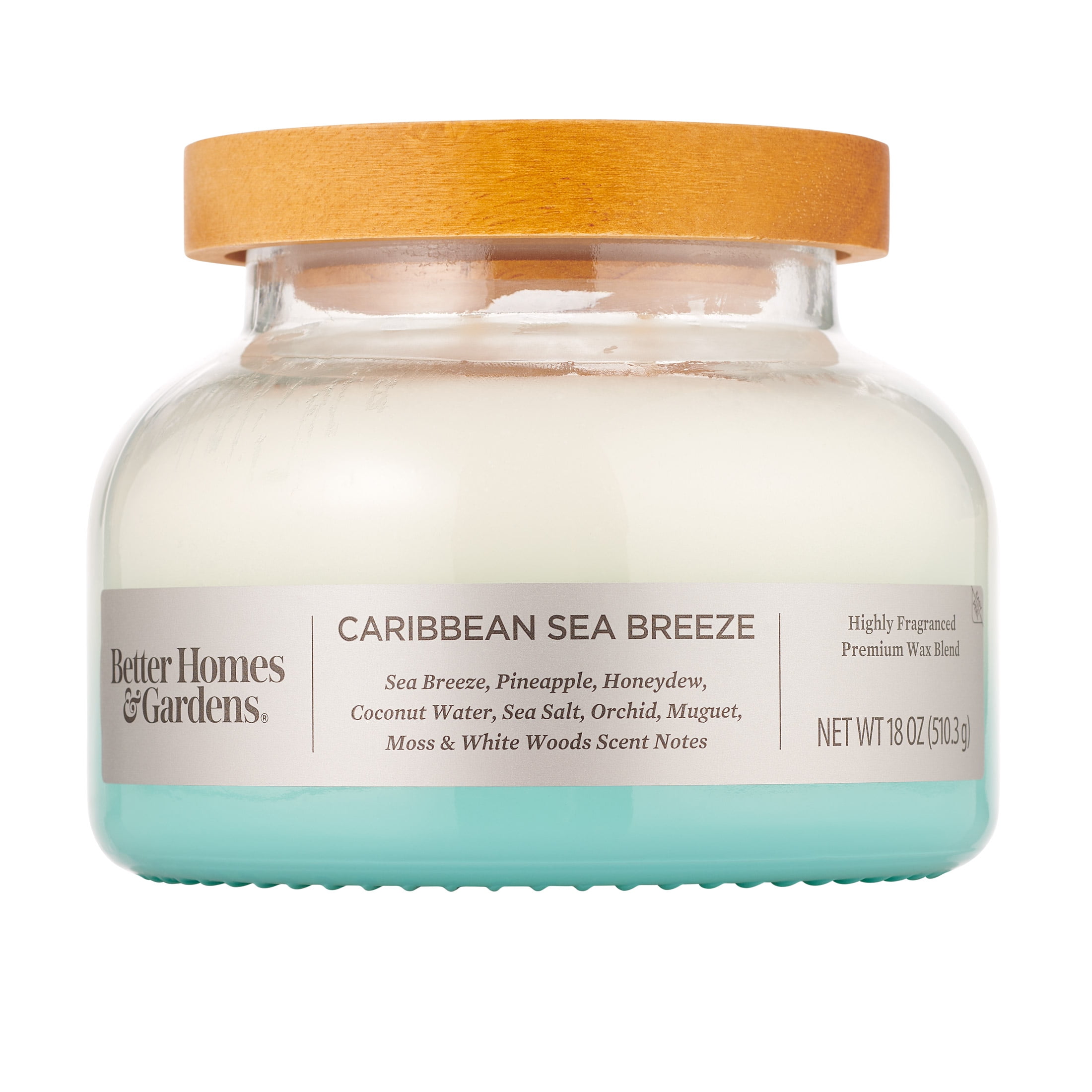 (2 pack) Better Homes & Gardens Caribbean Sea Breeze Scented 2-Wick 18oz Ombre Bell Jar Candle