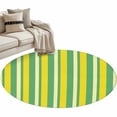 thumbnail image 2 of Area Rug 36in, Yellow Green Color Stripes Floor Carpet Living Room Rug, Summer Minimalist Art Non-Slip Welcome Mat Indoor Rugs for Bedroom Dining Room, 2 of 9