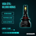 thumbnail image 2 of Luces Led para Auto - EVOLUM - Modelo Barracuda 11,000 lúmenes - Resistencia al Agua - Haz de luz Perfecto (9006), 2 of 9